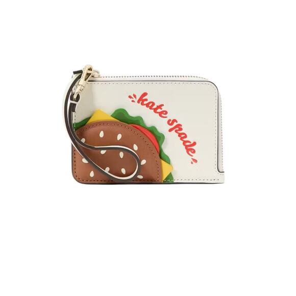 Kate Spade New York Authentic Snack Bar Burger Card Holder Wristlet Novelty NWT - Picture 5 of 5